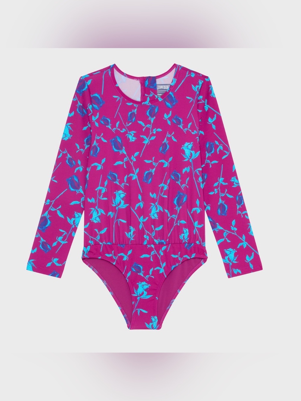 🔥 $130 Vilebrequin Girl's Floral L/S Zipped Swimsuit Rashguard Roses Sz 8 🔥